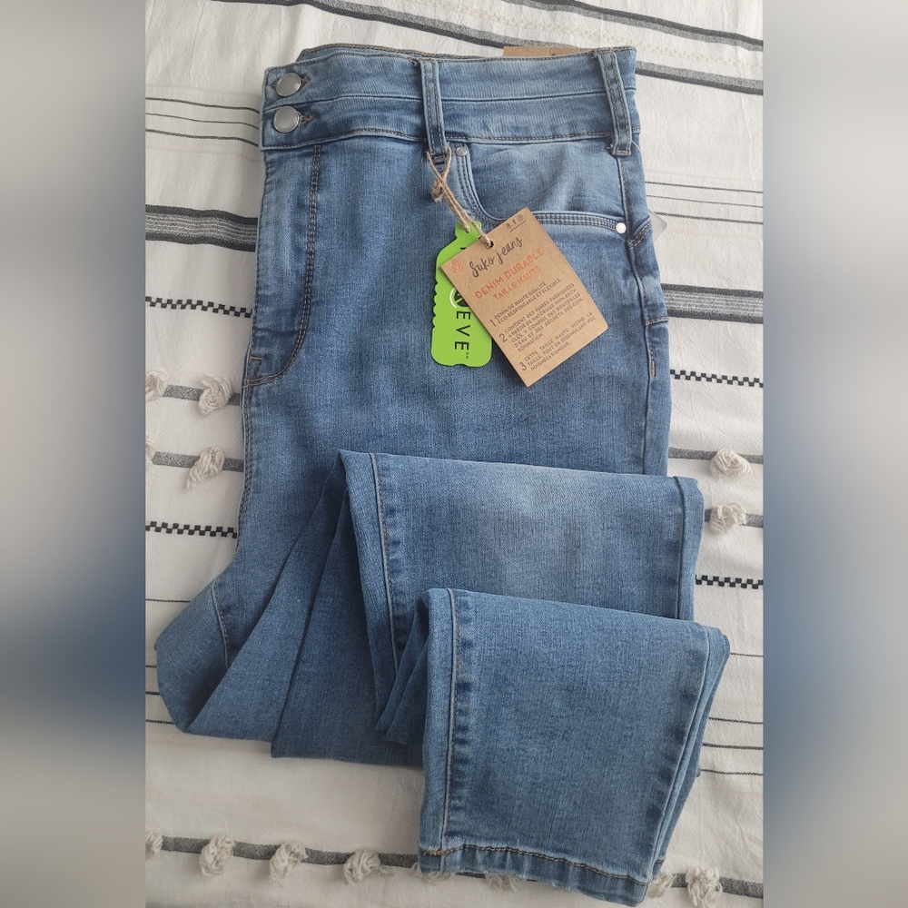 NWT Suko Jeans Sustainable Skinny Blue Wash High Waist Tummyless Denim  Size 14